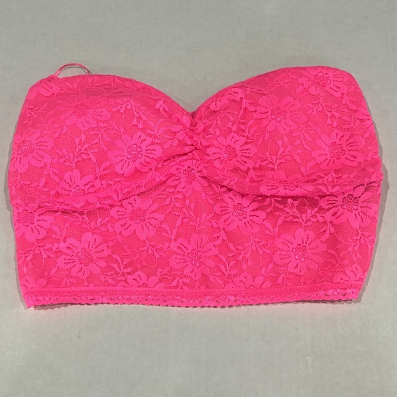 NWT BUNDLE OF 3 LACE BANDEAU BRA/TOPS NEON COLORS WOMEM’S SIZE L - Picture 4 of 10